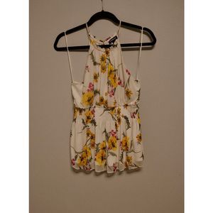Express Floral Halter Top Peplum Blouse - Size M